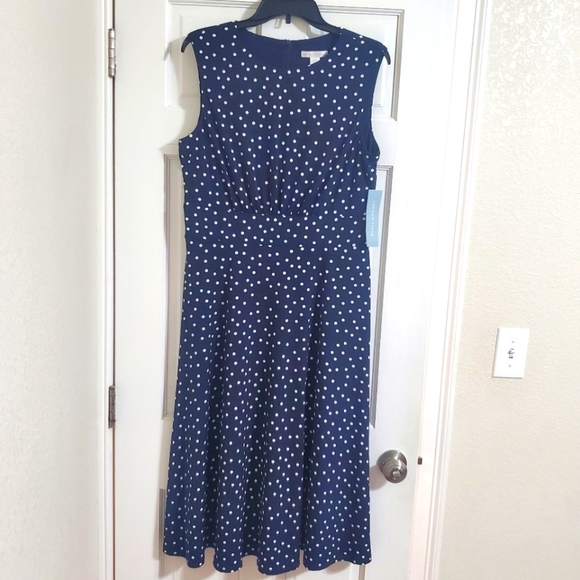 London Times Dresses & Skirts - London Times Polka Dot Midi Dress Size 12